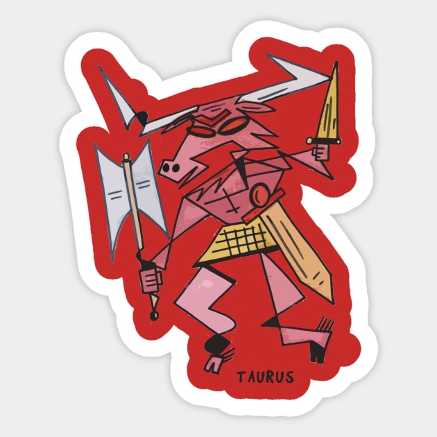 Zoady Ack! by Pollux: Taurus Sticker by WorldofPollux